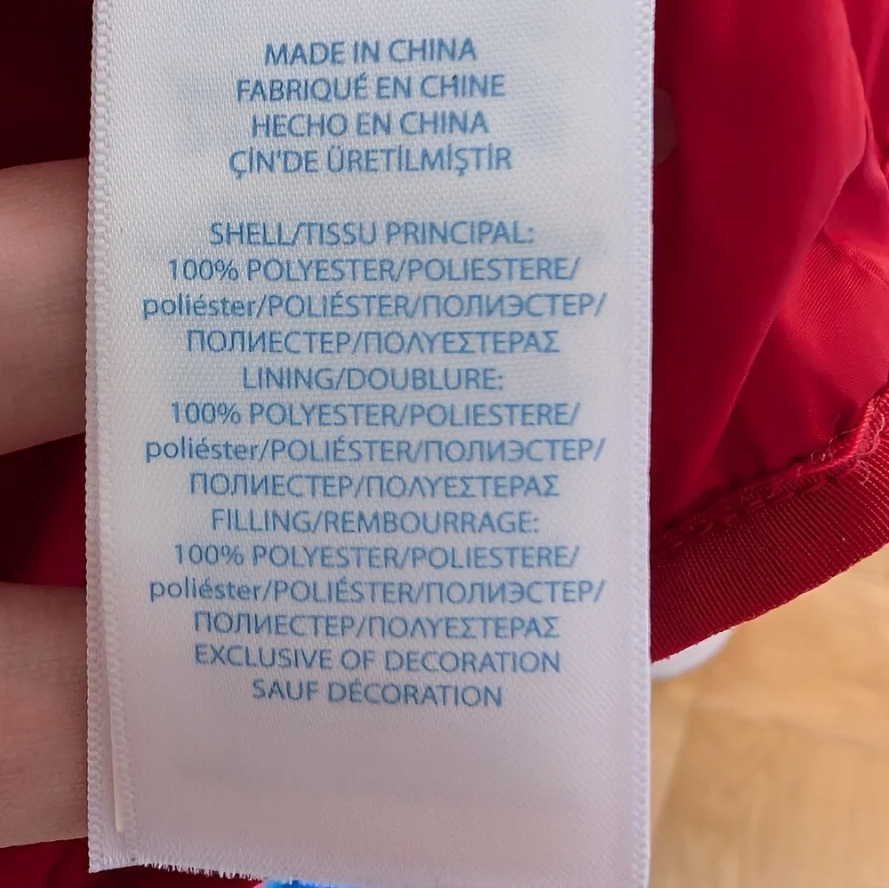 Ralph Lauren Red Quilted Water Repellent Zip-up Jacket Size 18 months